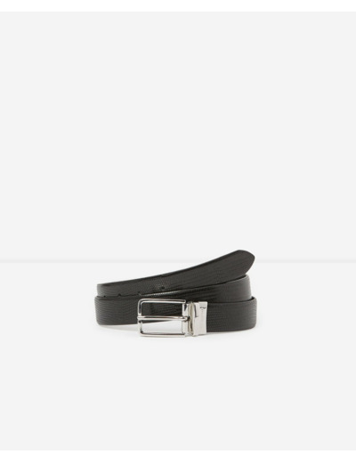 Ceinture en cuir noir réversible à boucle simple black