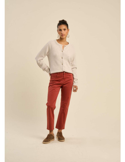 Gilet col rond à boutons bjoux