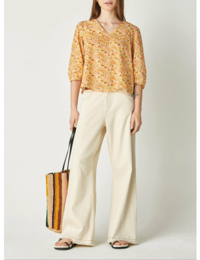 Blouse ezia fleurs miel