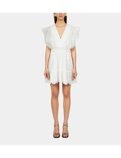 Robe Courte Blanche En Broderie Anglaise black
