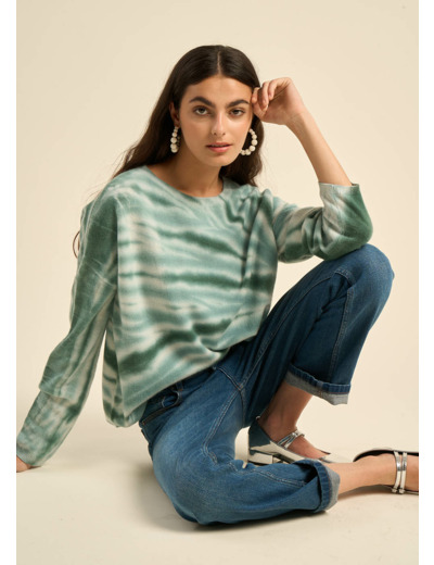 Pull à col bateau coloré