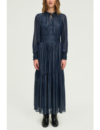 Robe longue à rayures en lurex - LOLLIA