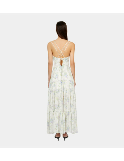 Robe Longue Imprimée Avec Laçage light blue/white