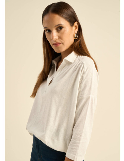 Tee-shirt large avec col polo