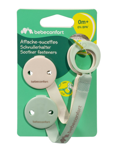 Lot de 2 attaches tétine  Beige Et Vert