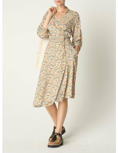 Robe gloria fleurs bleues