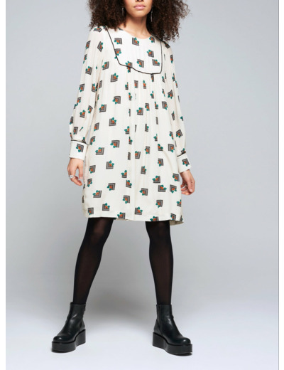 Robe ecru multico