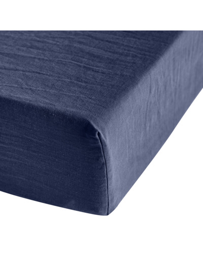 Drap housse Brunelle - Bleu marine