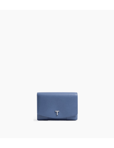 Petit portefeuille zippé Romy en cuir grainé
