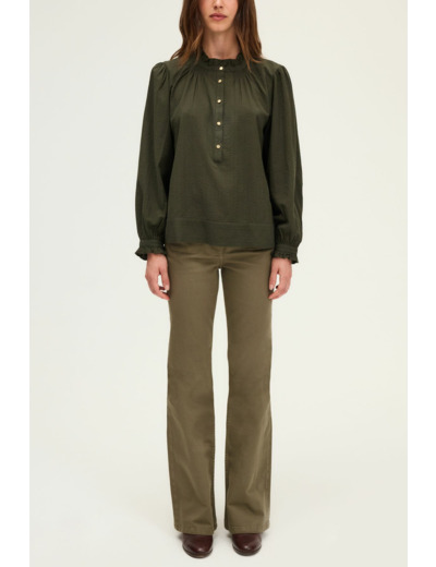 Chemise en jacquard à col montant - ANISSA