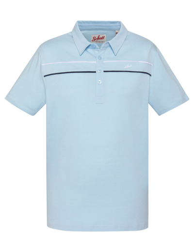 Polo en jersey avec liserés contrastés