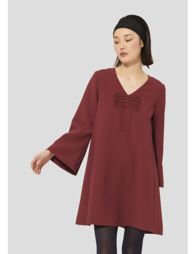 Robe Rolie Bordeaux en Polyester