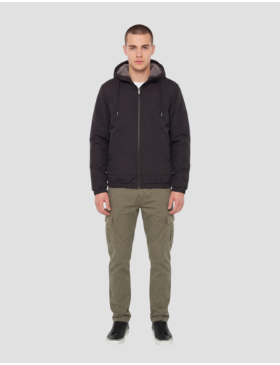 Blouson à capuche doublé sherpa