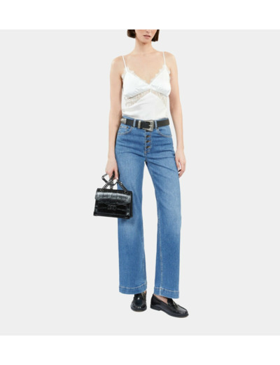 Caraco Écru En Soie Avec Dentelle ecru