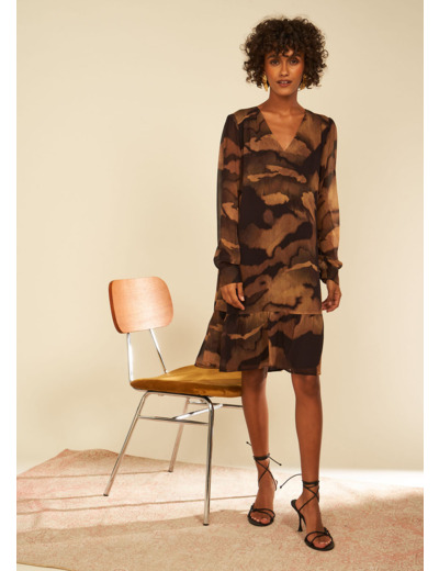 Robe courte imprimée effet camouflage