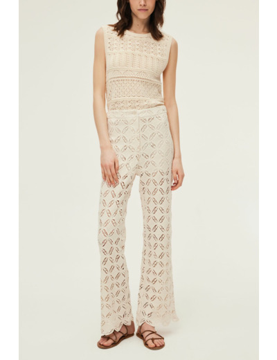 Pantalon large brodé - CAMILLE