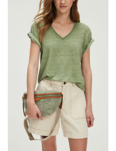 T-shirt V en lin cool and dye - GERMAINE