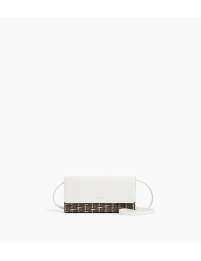 Pochette à rabat avec bandoulière amovible Emilie en toile monogramme