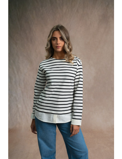 Tee-shirt rayé manches longues femme Catherine