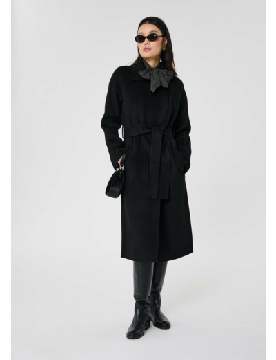 Manteau Mandy Noir en Laine