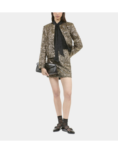 Jupe Courte À Sequins Dorée gold