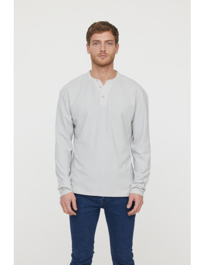 Henley en coton piqué