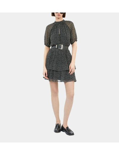 Robe Courte A Manches Courtes black white