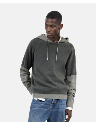 Pull a capuche bi-color middle grey / anthracite
