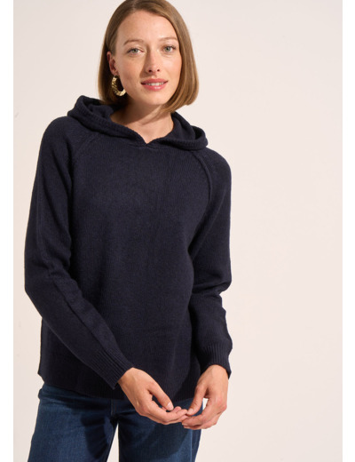 Pull sweat à capuche en maille épaisse