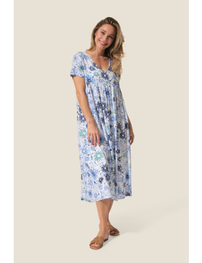 Robe longue imprimée femme Jacinthe