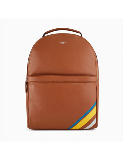 Sac à dos zippé Charles en cuir grainé