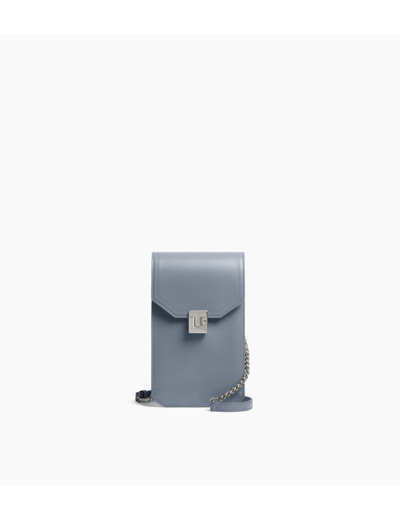 Etui téléphone à rabat Rose en cuir lisse