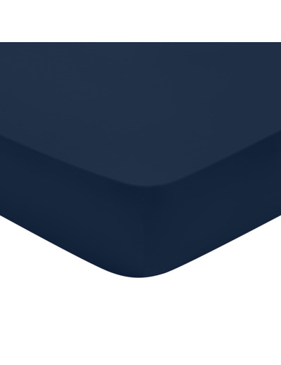 Drap Housse Partition Satin de coton Coloris Marine