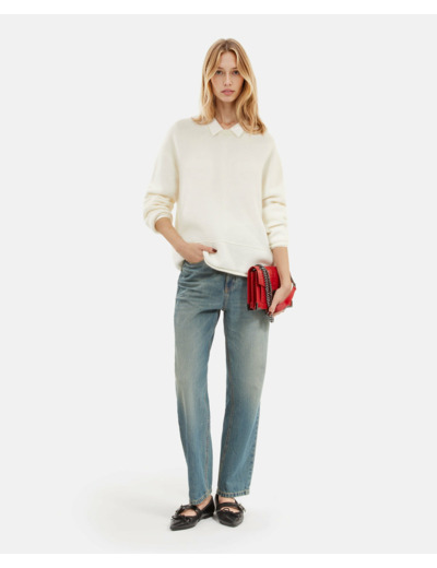 Pull manches longues ecru