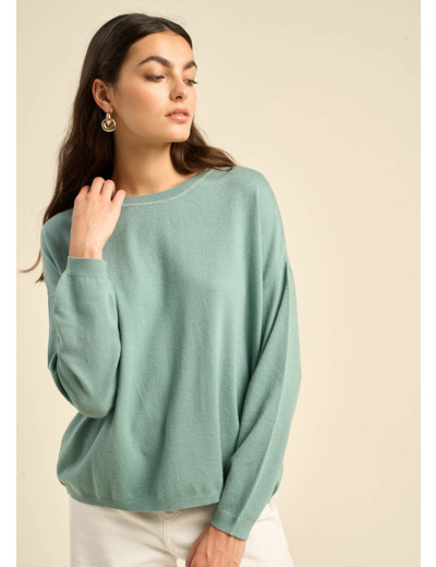 Pull col bateau à manches longues