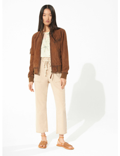Blouson en cuir cognac