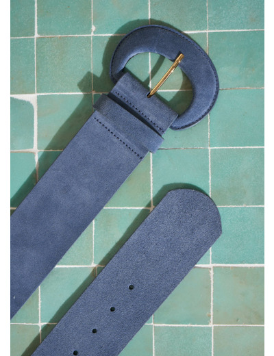 Ceinture large en croûte de cuir