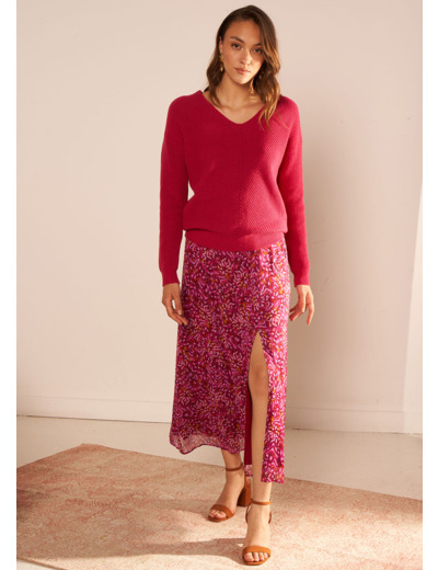 Jupe longue imprimée avec fente