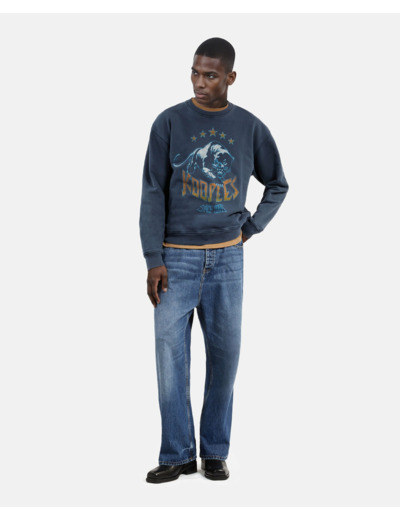 Sweat avec print washed navy