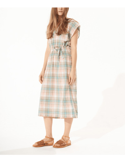 Robe carreau rose