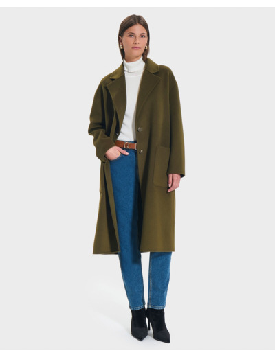 Manteau Maela Kaki en Laine