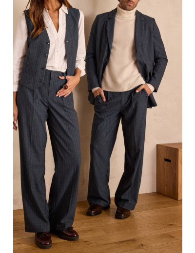 Pantalon large de tailleur à rayures unisexe PASSIONNANT