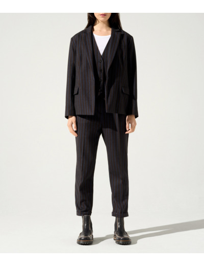 Veste rayures bleu moka