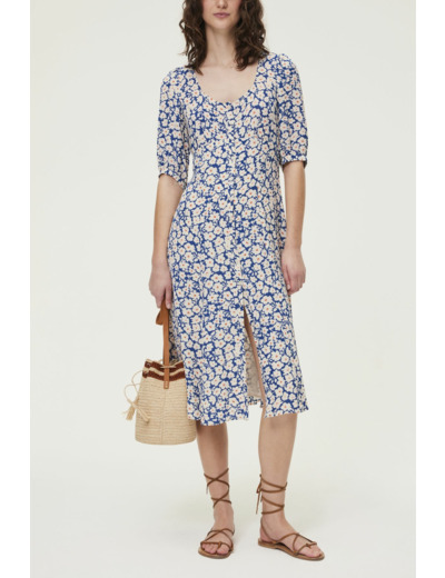 Robe boutonnée à fleurs - EMANUELLA