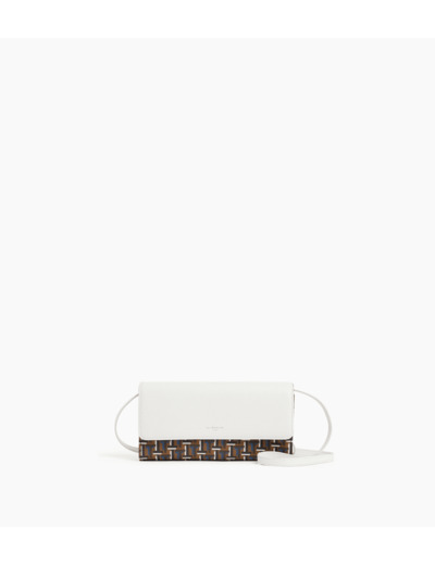 Pochette à rabat avec bandoulière amovible Emilie en toile monogramme
