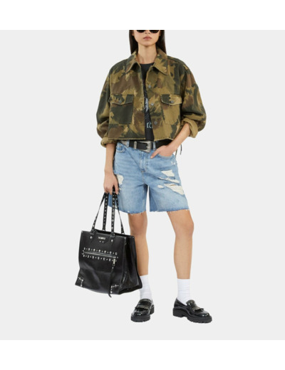 Blouson Court En Denim Camouflage camouflage