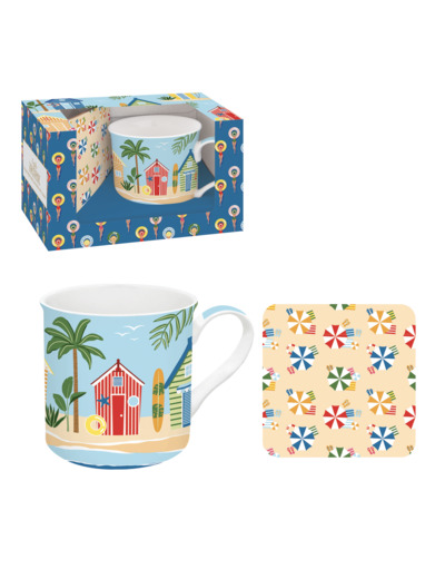 A LA PLAGE Mug 30cl a/dessous de verre