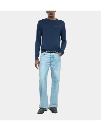 Pull En Laine Mérinos Bleue dark blue