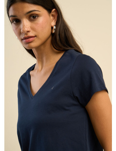 Tee-shirt col V en coton