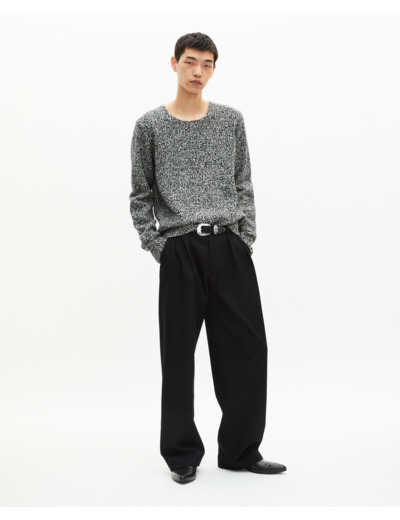 Pull en laine mouliné noir et blanc black white